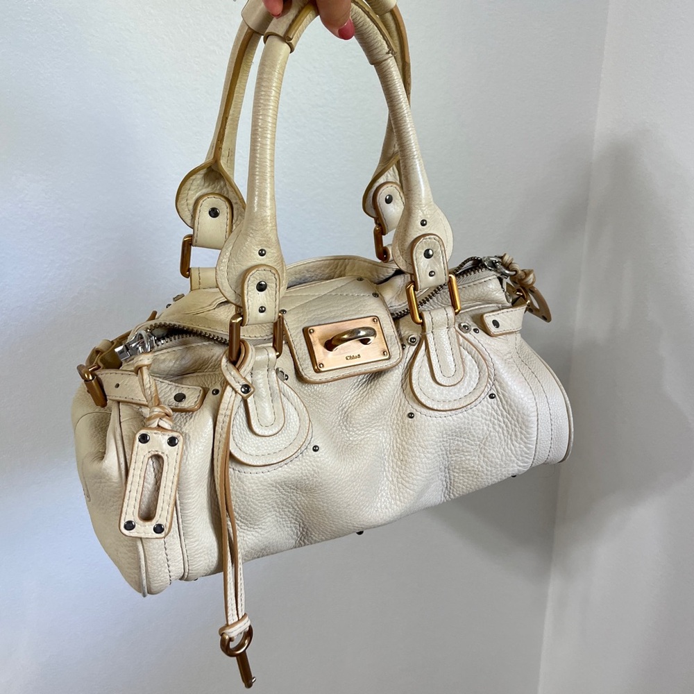 Chloe Cream Paddington Satchel Bag